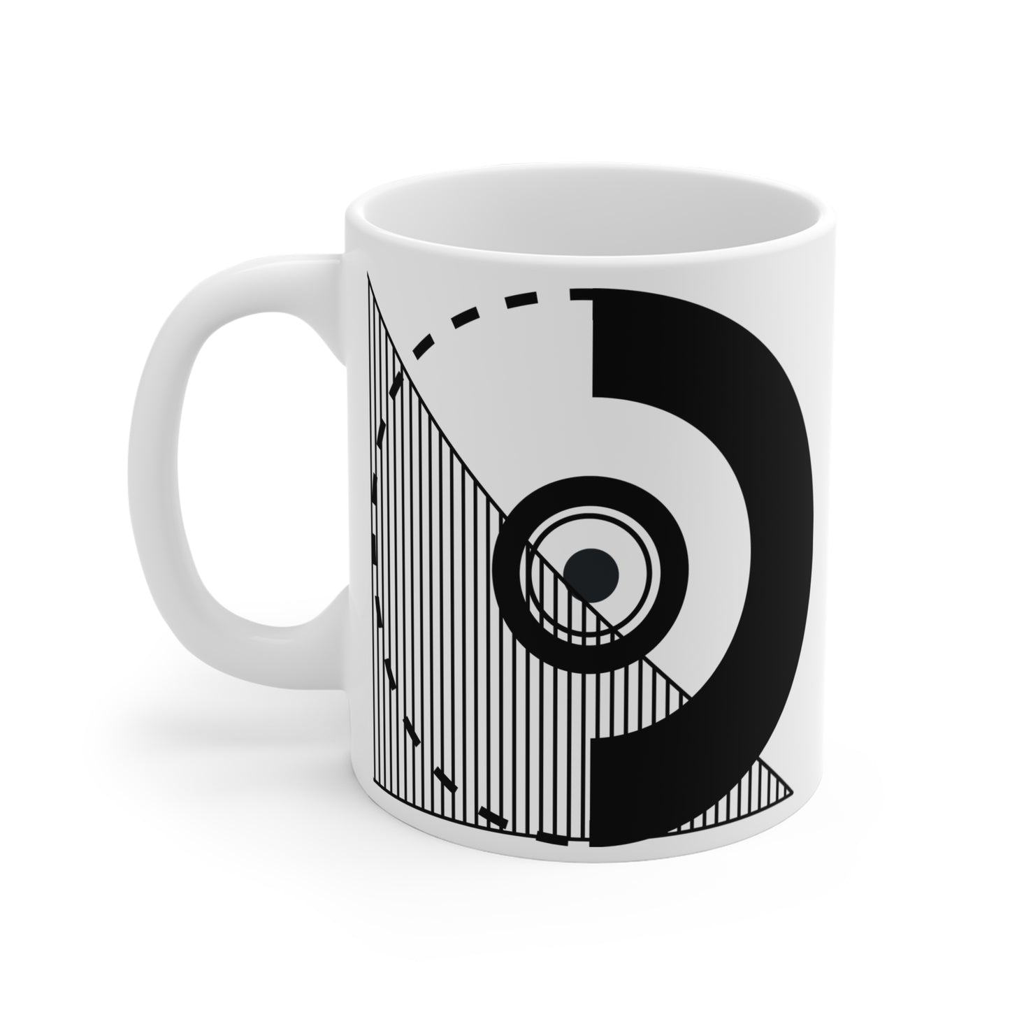 Modern Geometric Black & White Coffee Mug 11oz – Stylish Minimalist Design for Home or Office