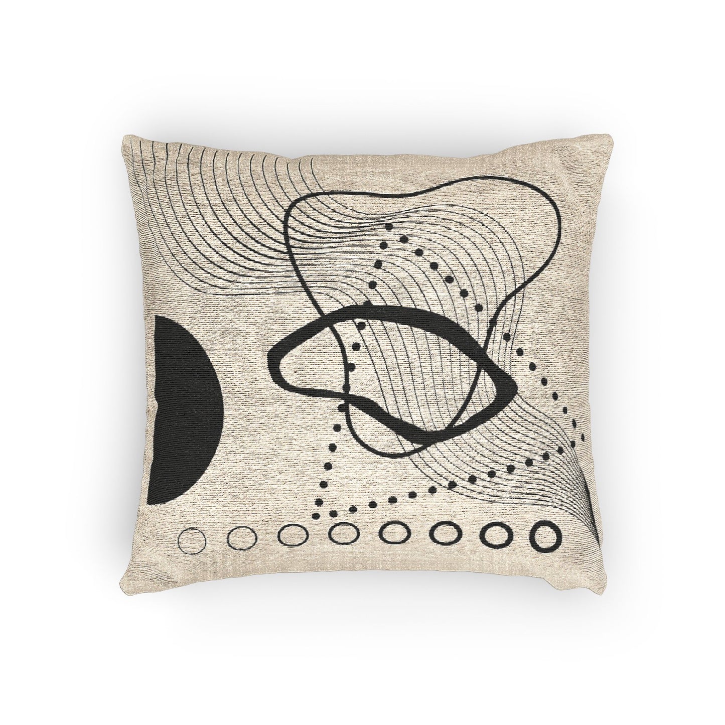 Dotted Geometry – Geometric Woven Throw Pillow