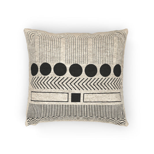 Linear Luxe – Geometric Woven Throw Pillow
