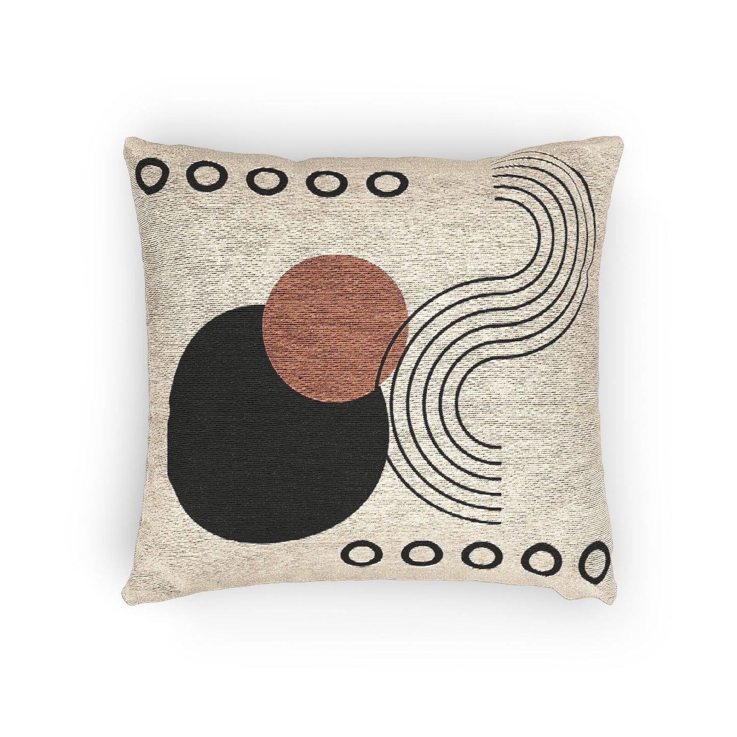 Orbital Balance – Geometric Woven Throw Pillow