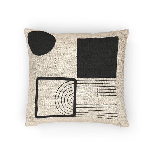 Abstract Minimalism – Geometric Woven Throw Pillow