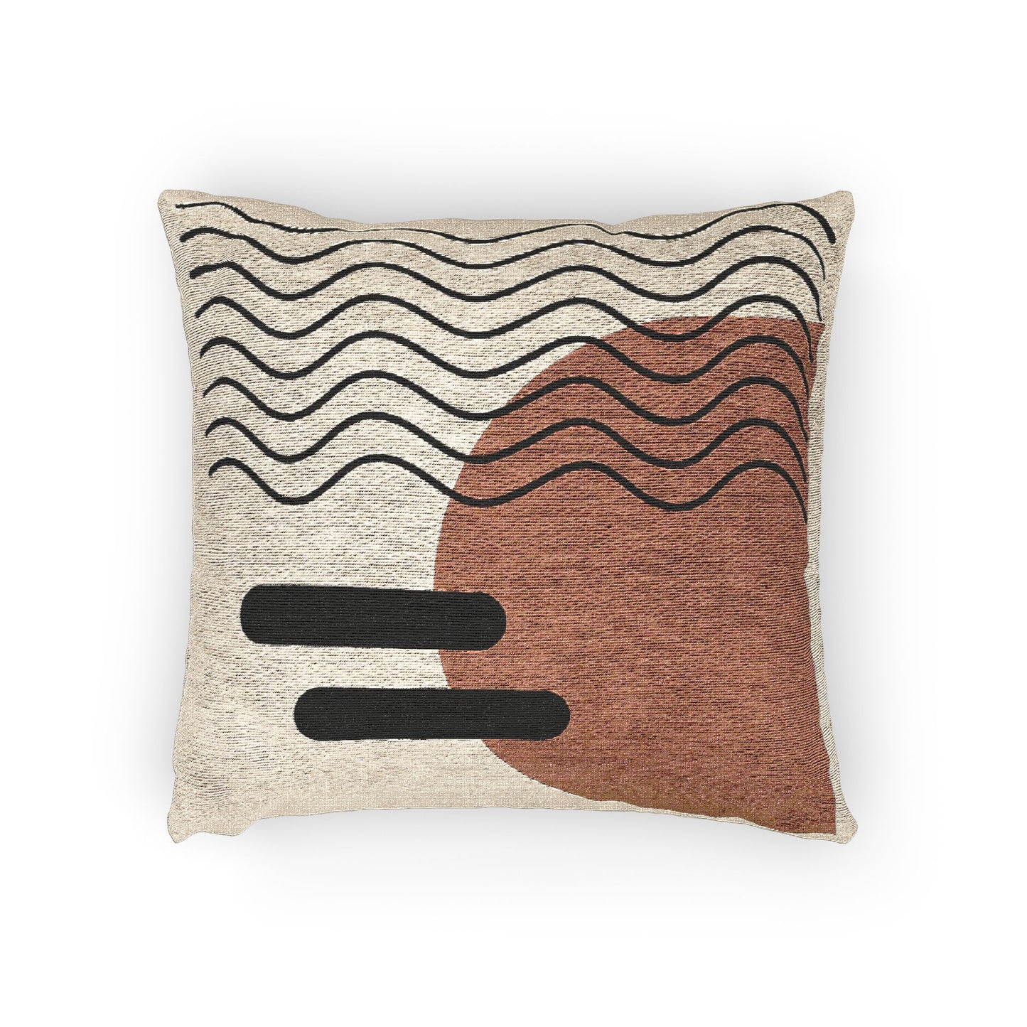 Molten Waves – Geometric Woven Throw Pillow