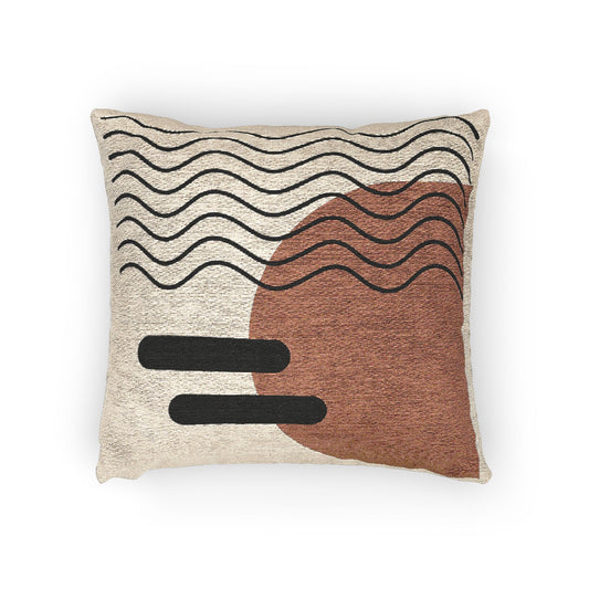 Molten Waves – Geometric Woven Throw Pillow