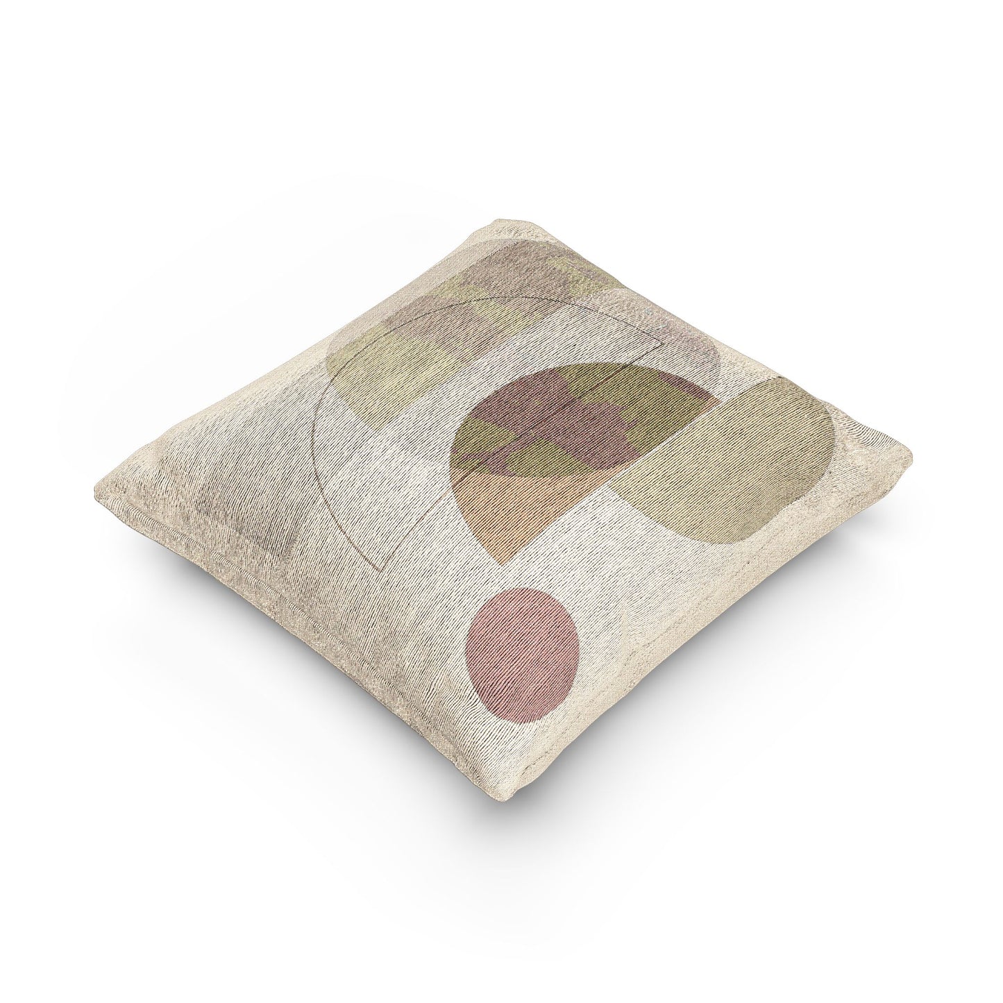 Minimalist Geometry Throw Pillow – Watercolor Texture & Muted Earth Tones
