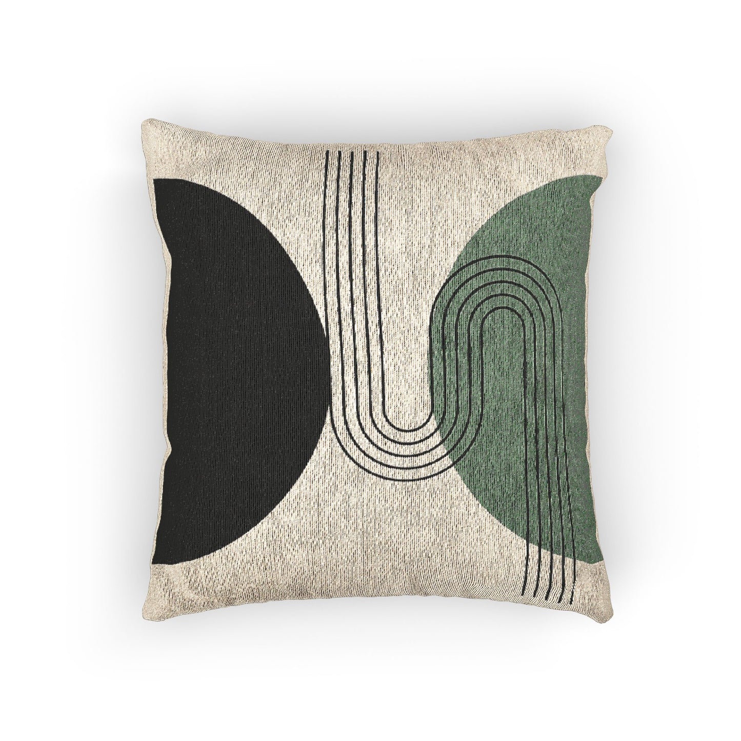 Modern Arc – Geometric Woven Throw Pillow