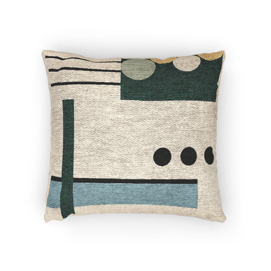 Buoyancy Study Throw Pillow – Teal & Sphere Geometry
