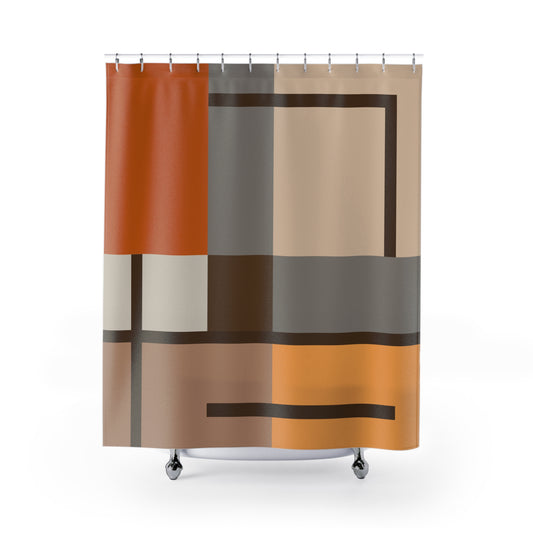 Modernist Grid Abstract Shower Curtain