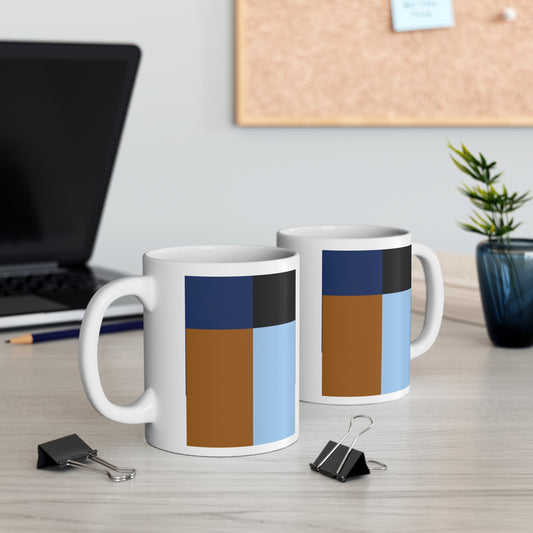 Color Block Mug | 11oz Ceramic Mug | Modern Architectural Minimalist Design