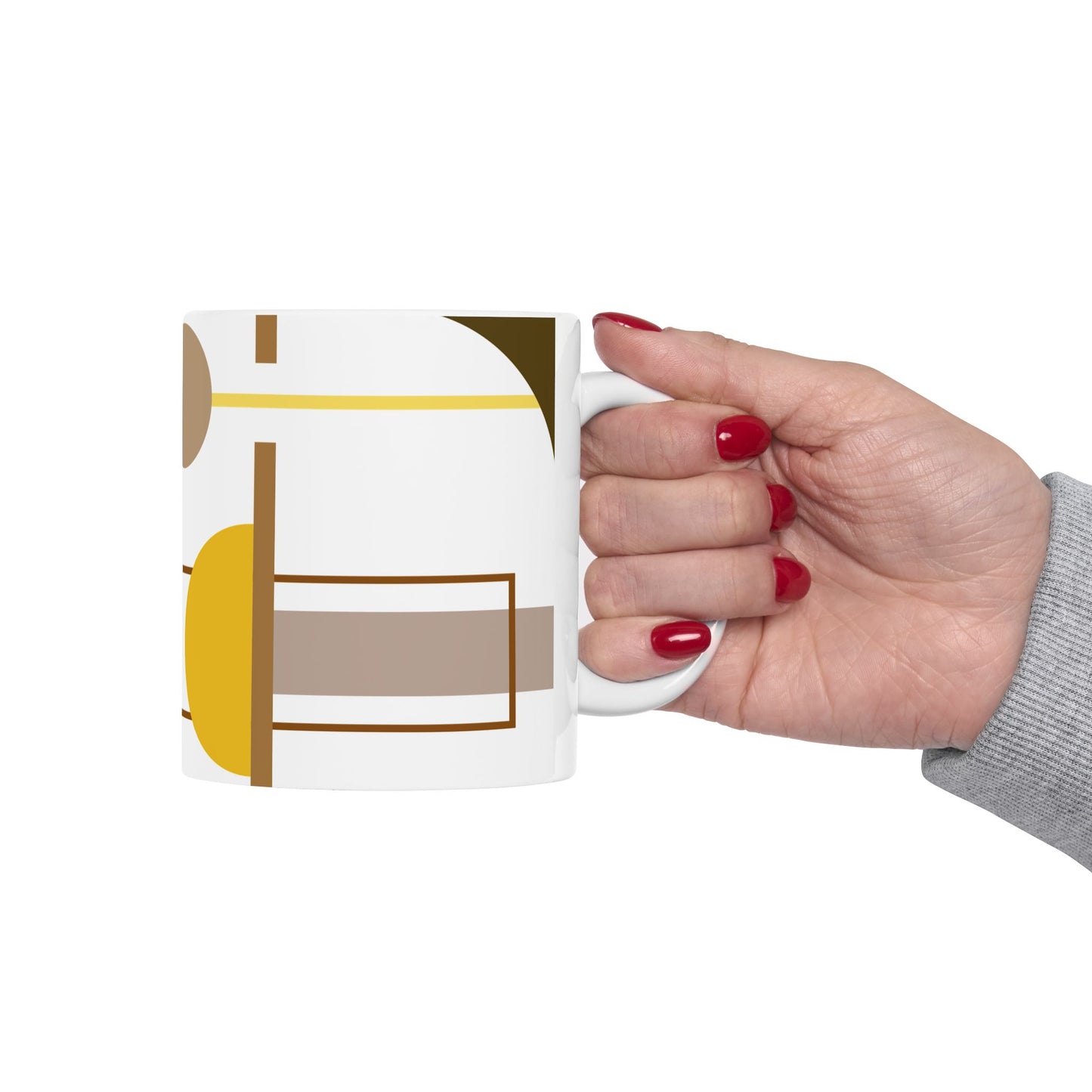 Golden Gridlines Abstract Coffee Mug | 11 oz Mug