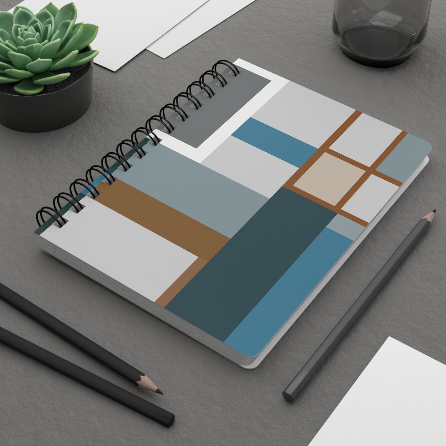 Modern Geometric Abstract Spiral Notebook
