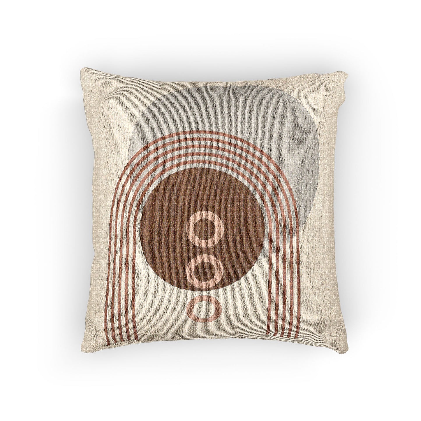 Terracotta Cascade – Geometric Woven Throw Pillow