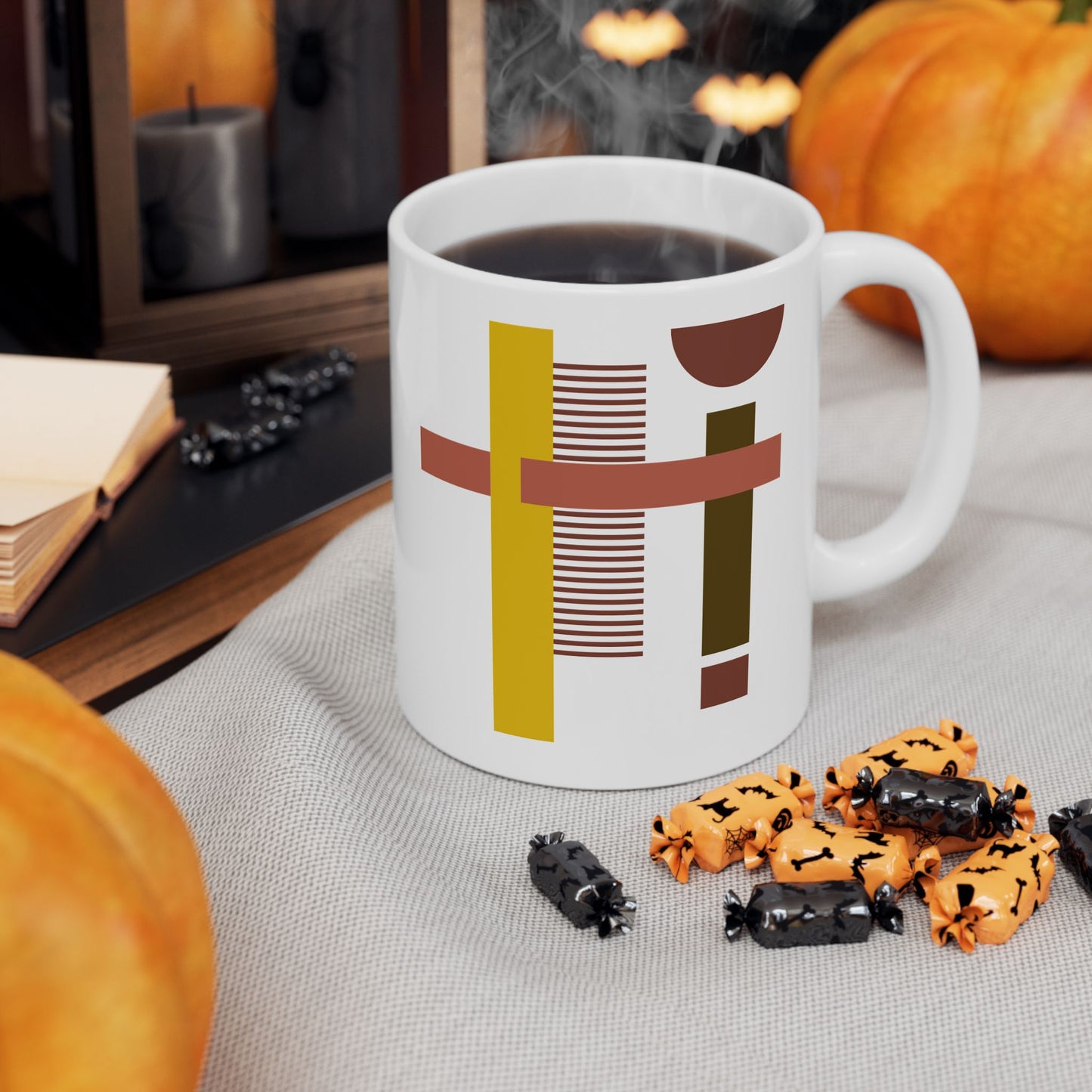 Modern Abstract Ceramic Mug – Bold Geometry Meets Everyday Elegance