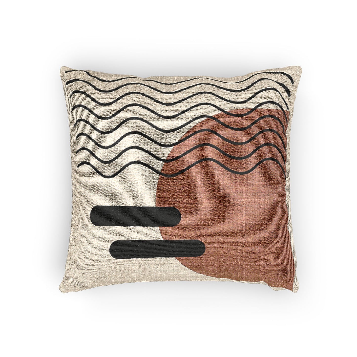 Molten Waves – Geometric Woven Throw Pillow