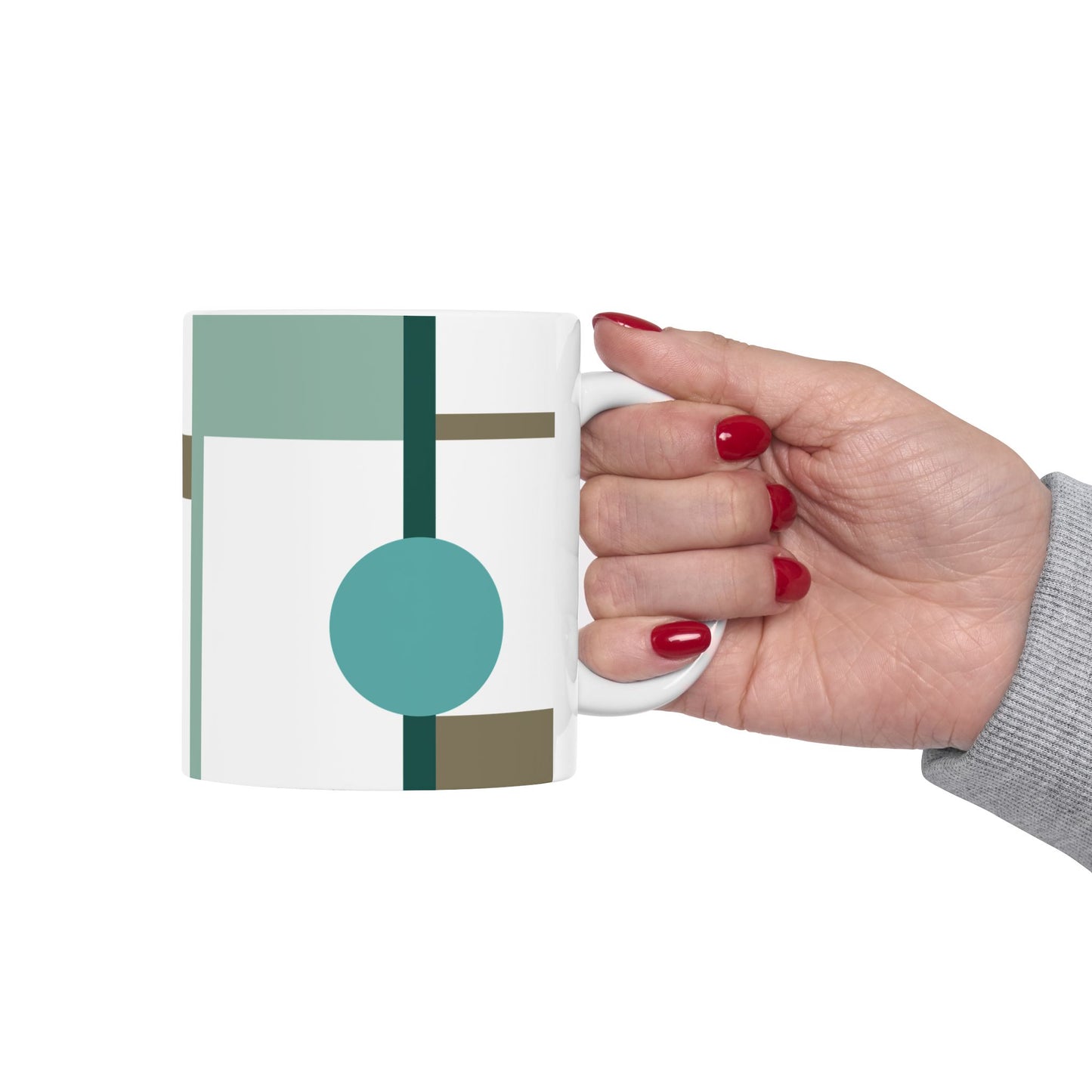 Teal & Earth Tones Abstract Coffee Mug | 11 oz Mug