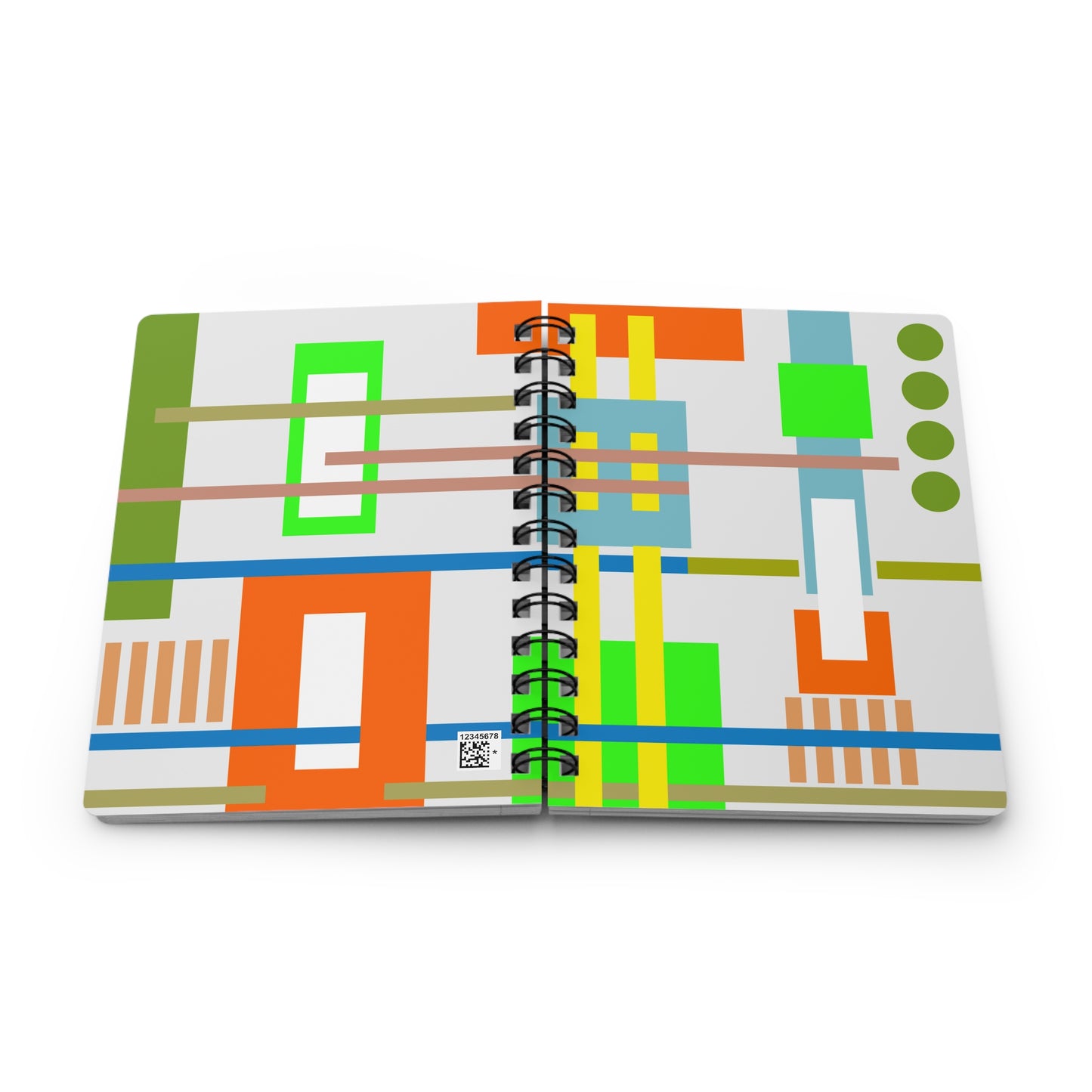 Cozy Geometric Abstract Spiral Notebook