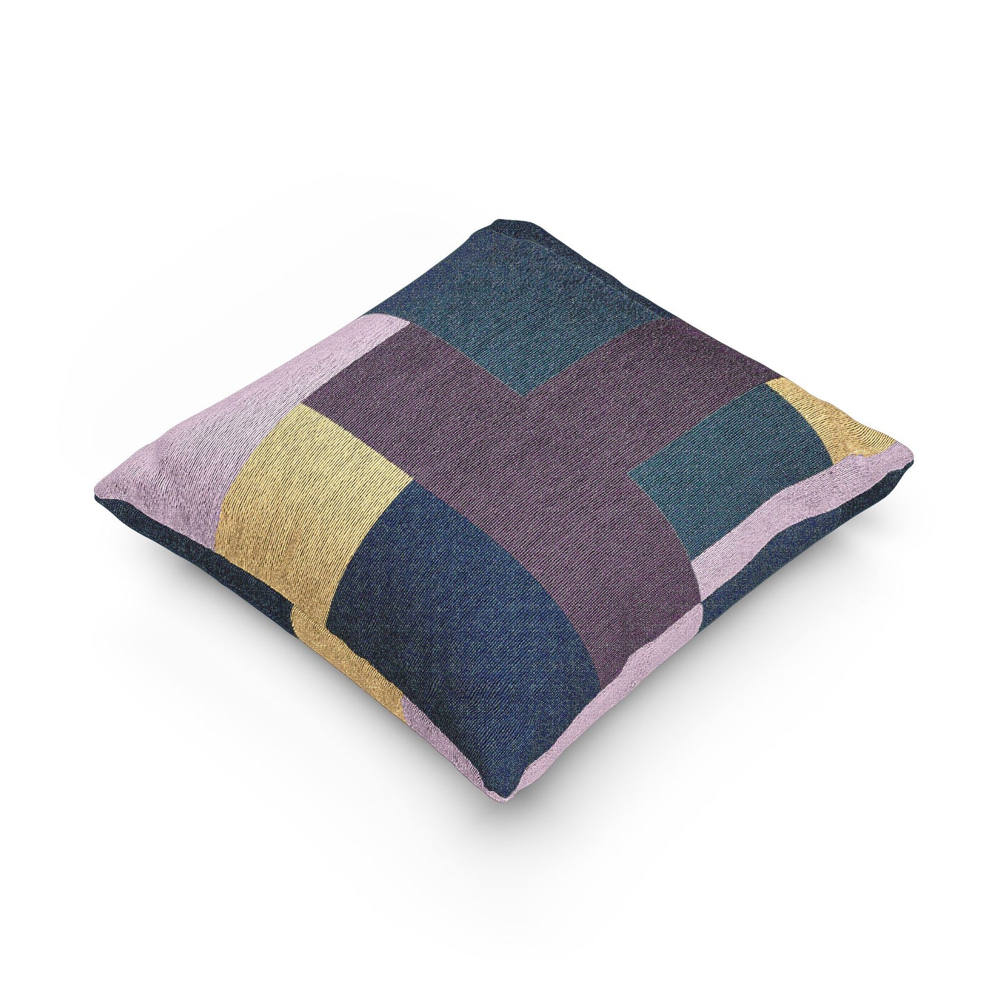 Artsy Geometric Patchwork Throw Pillow – Modern Studio Accent
