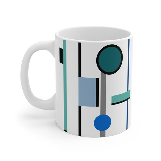 Modern Balance – Geometric Composition Ceramic Mug