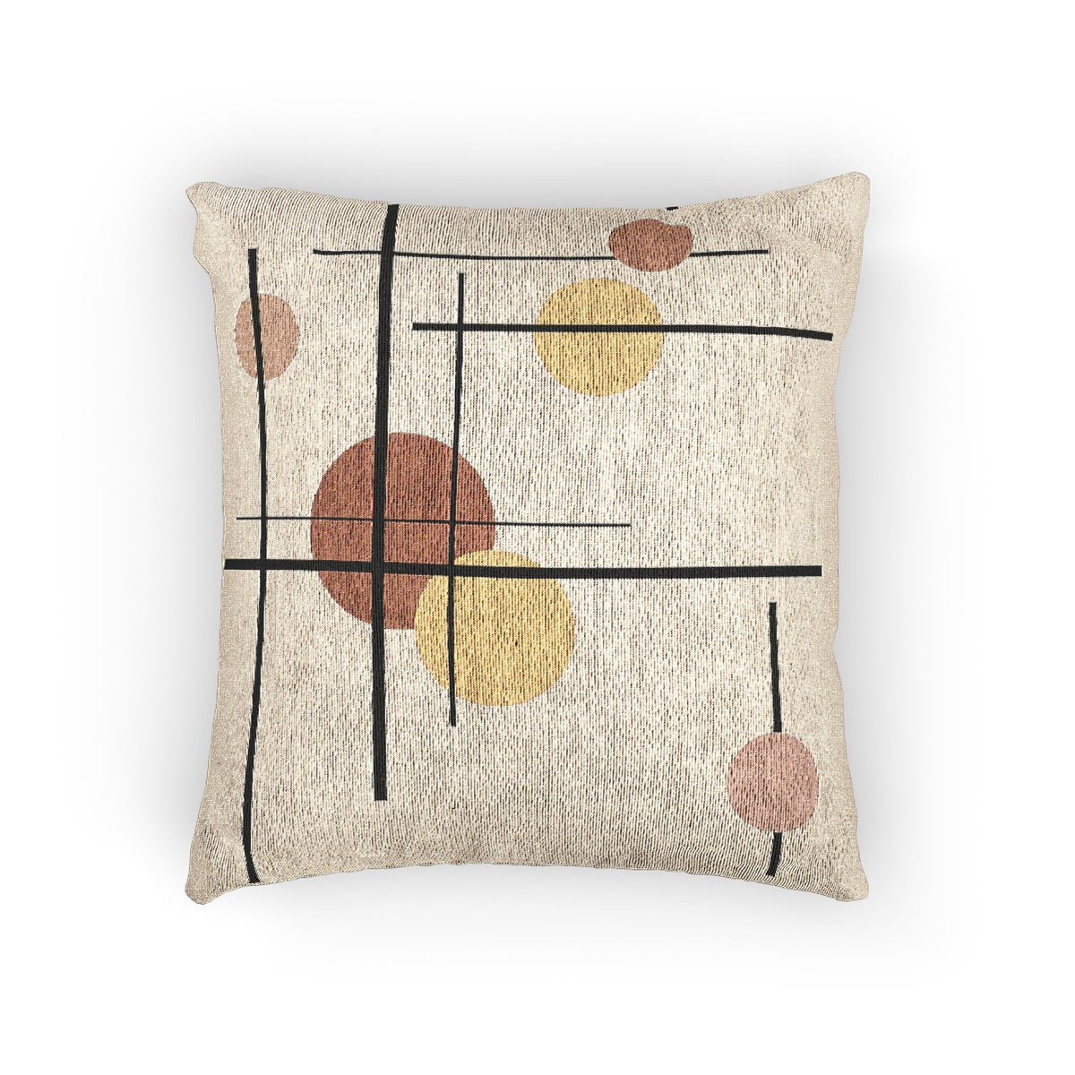 Modern Bauhaus Grid Throw Pillow – Minimalist Abstract Accent