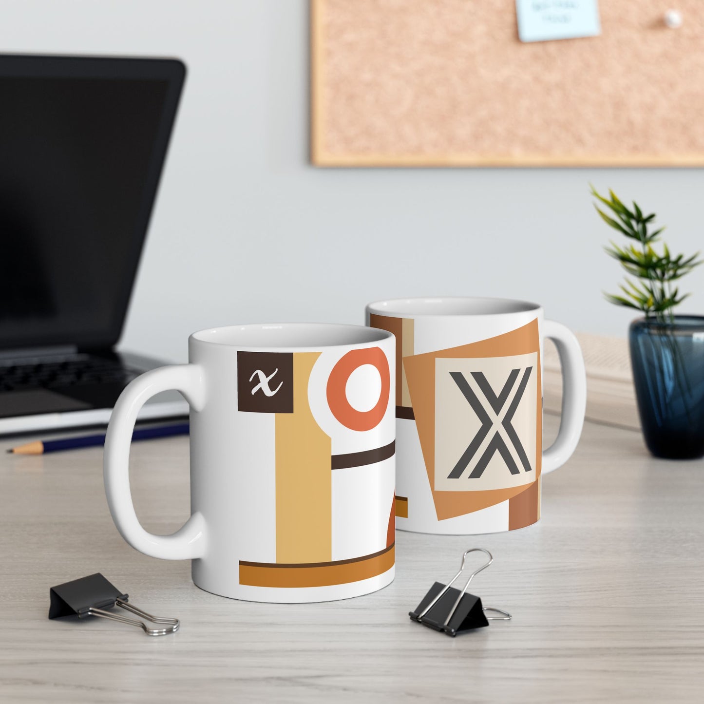 "X" Component: Bauhaus Edition – Structural Monogram Ceramic Mug | 11 oz Mug