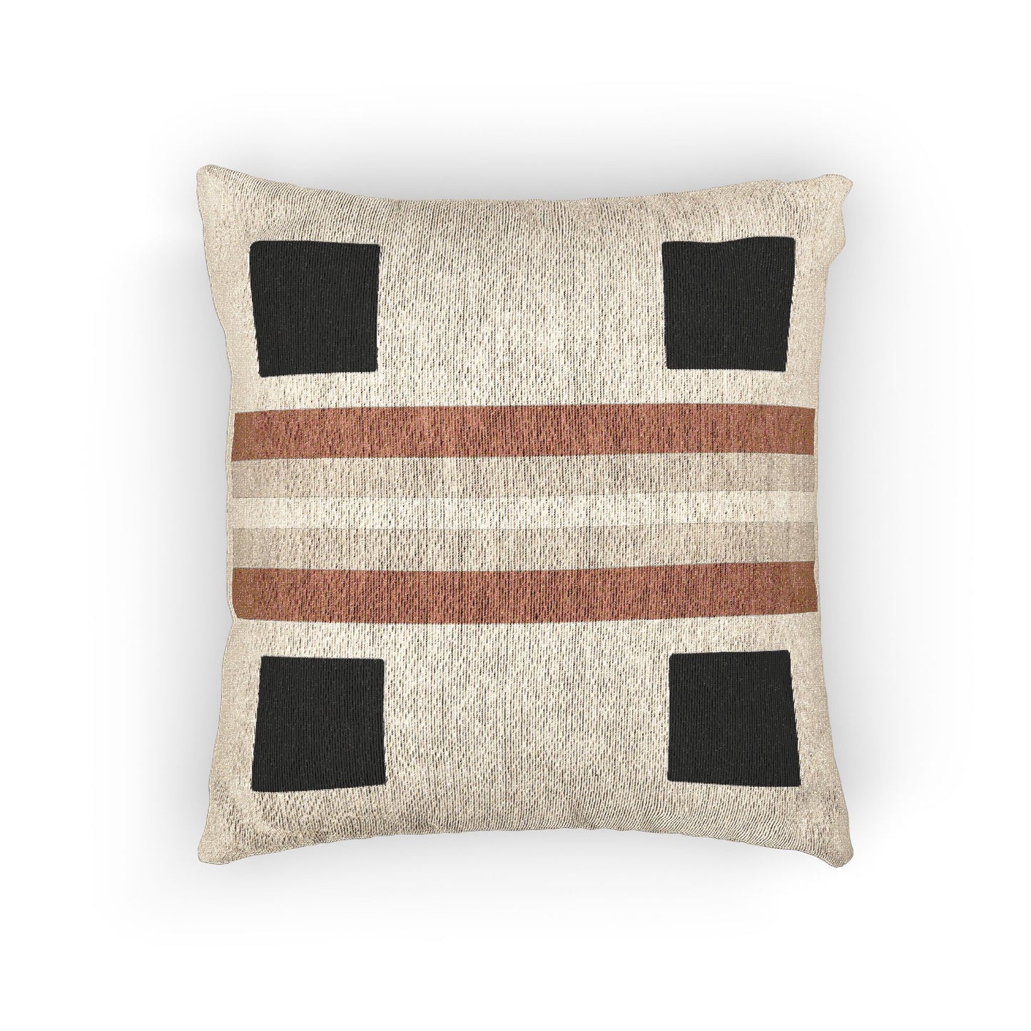 Linear Luxe – Geometric Woven Throw Pillow