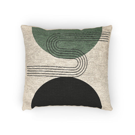 Modern Arc – Geometric Woven Throw Pillow