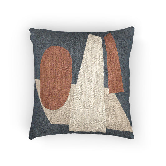 Sculptural Balance Throw Pillow – Abstract Shapes in Earthy Tones
