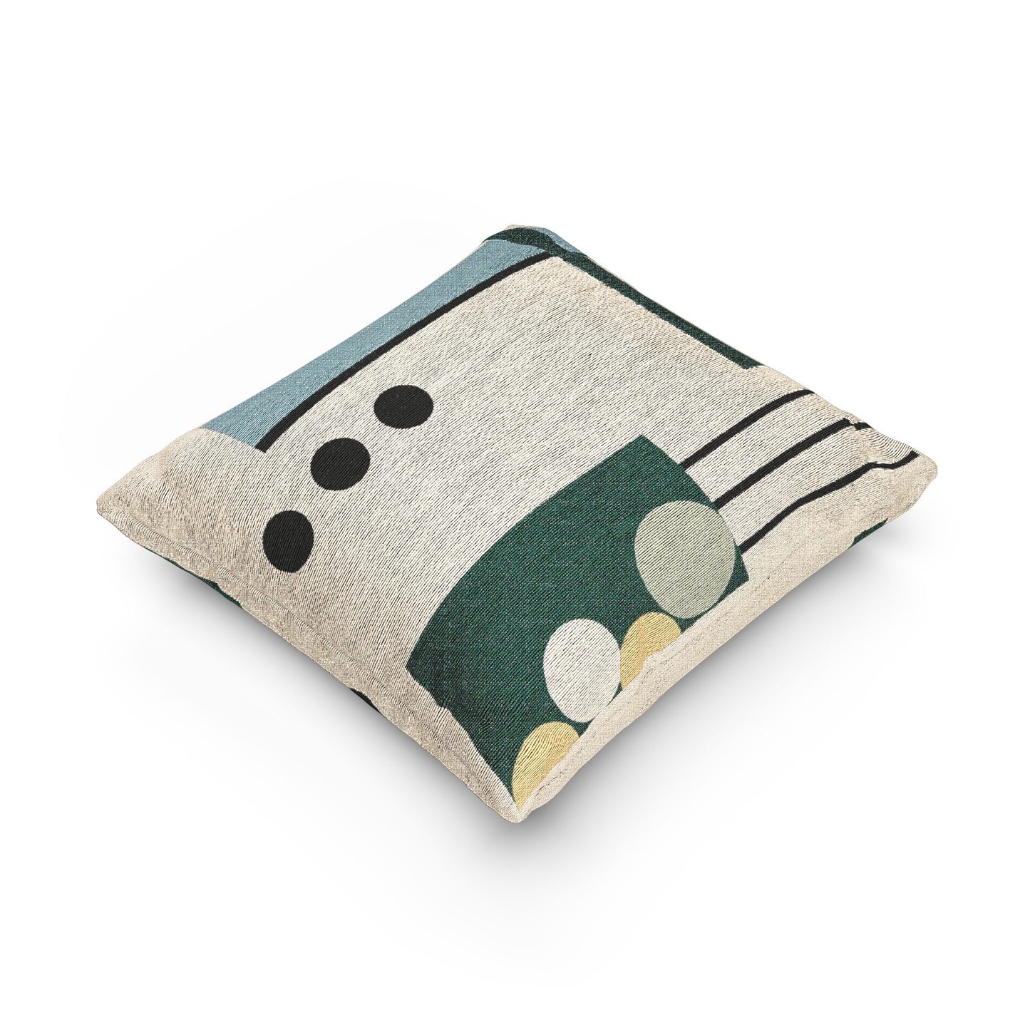 Buoyancy Study Throw Pillow – Teal & Sphere Geometry