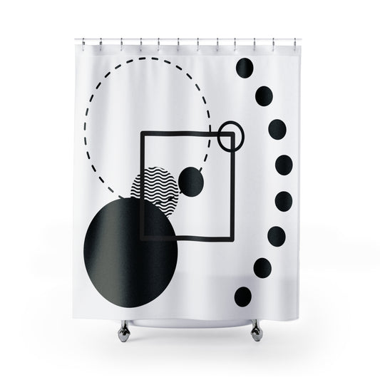 Minimalist Frame Shower Curtain – Geometric Line Design