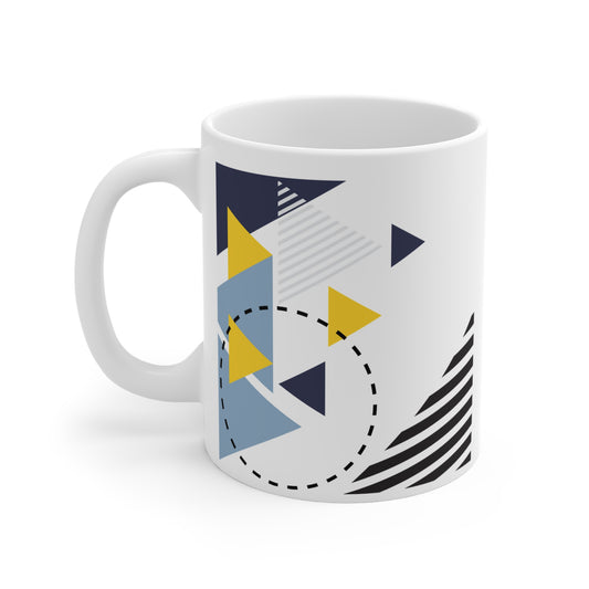 Colorful Geometric Triangle Mug | 11oz Ceramic Mug | Abstract Architect-Designed Pattern