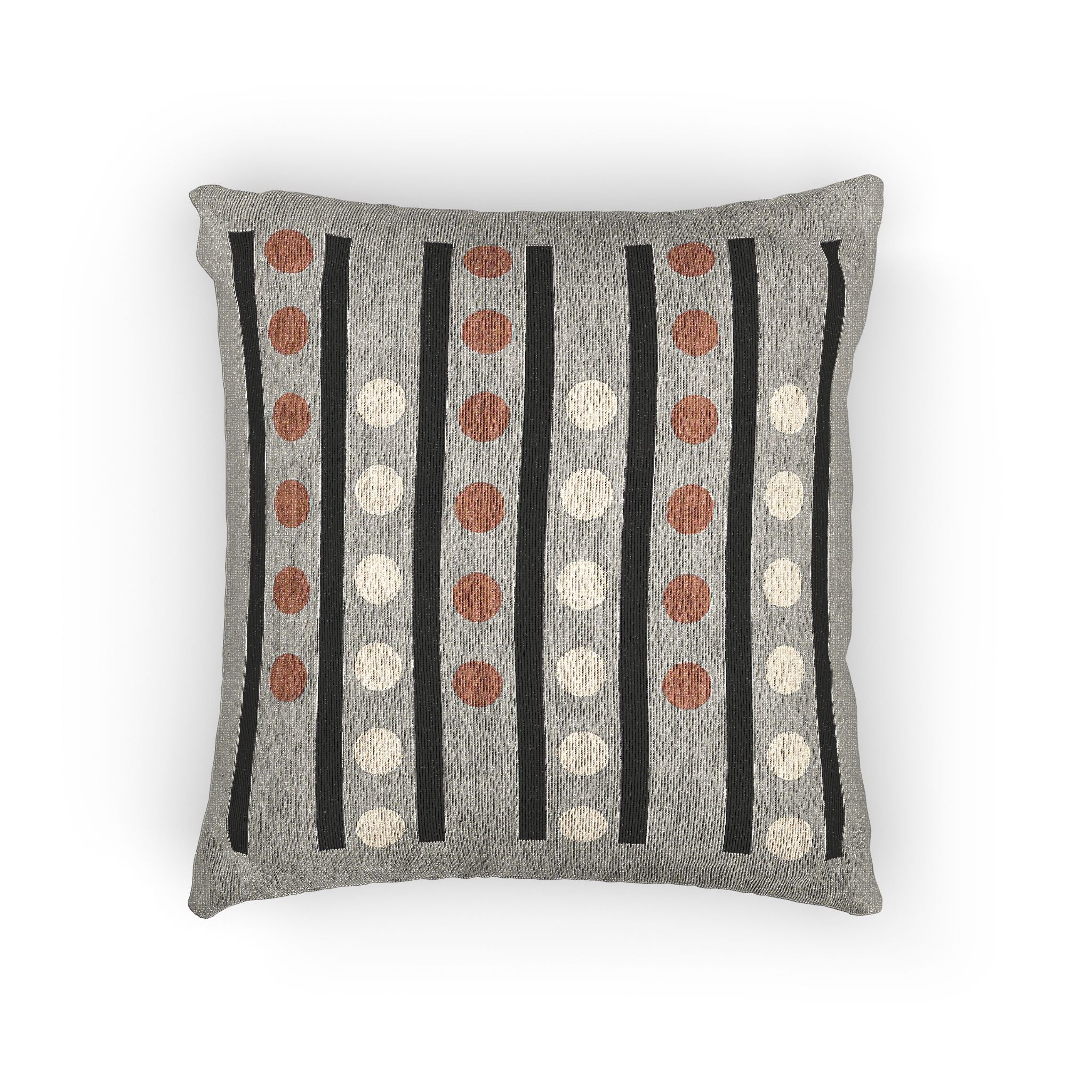 Dot Matrix – Geometric Woven Throw Pillow – Artsy Workspace
