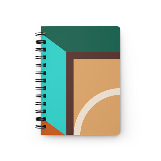 GeoCanvas Spiral Notebook – Teal & Terracotta Abstract