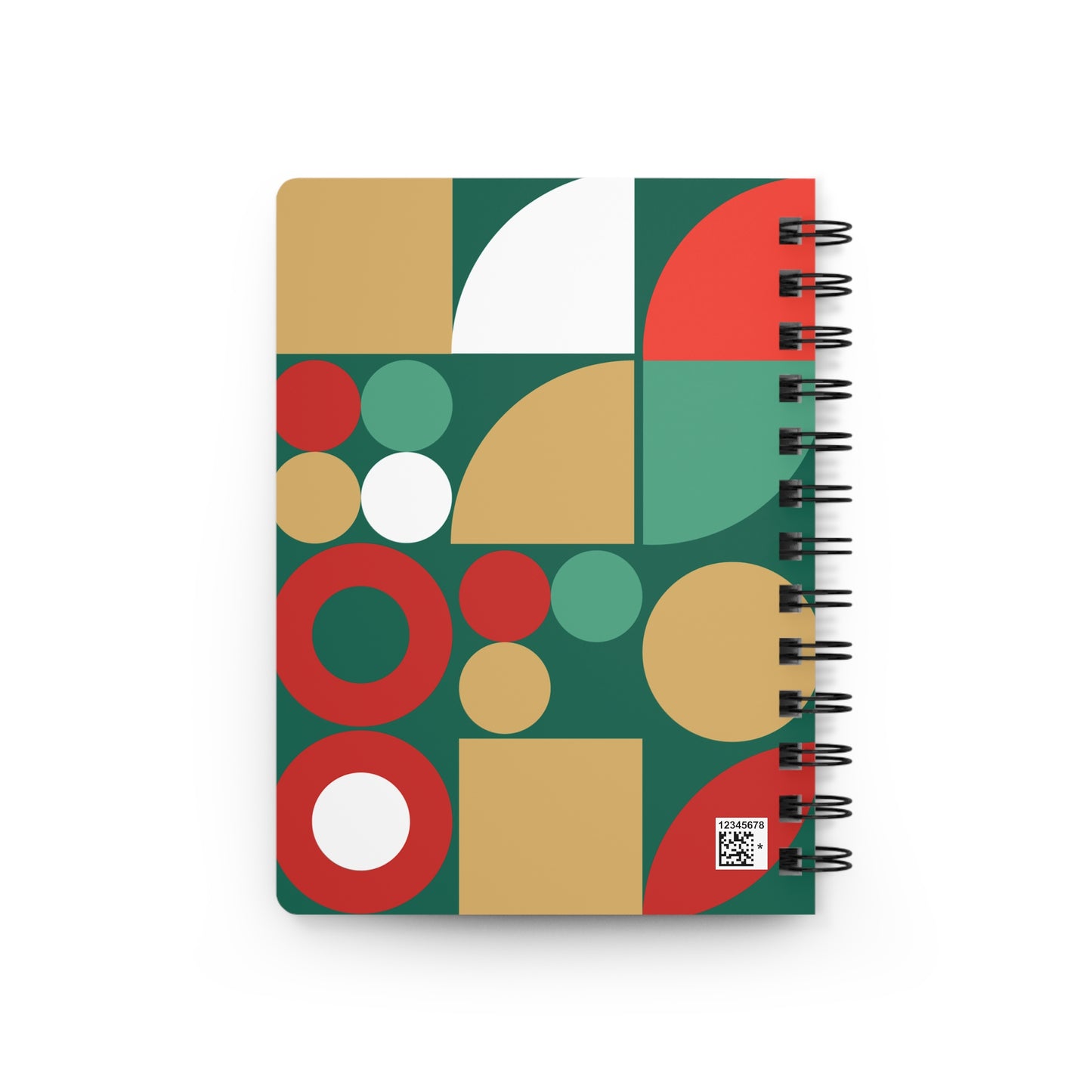Modern Abstract Merry Christmas Notebook | Geometric Holiday Planner | Contemporary Green and Gold Christmas Journal | Designer Christmas Gift | Stylish Notebook for Creative Writing, Sketching, Gift for Artists, Minimalist Stationery