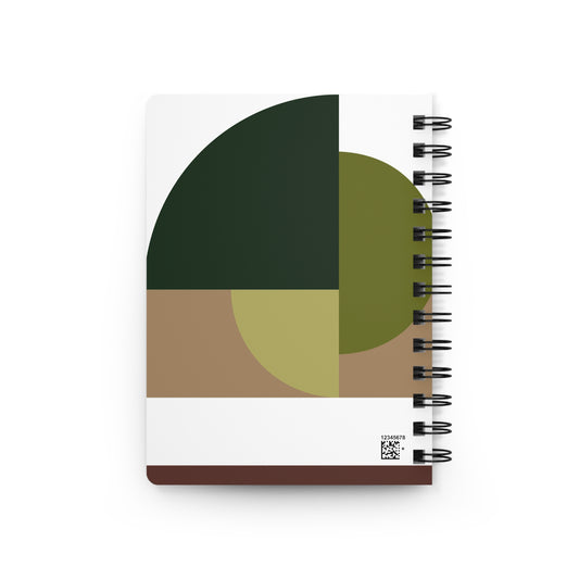Earthy Forest Green & Taupe Abstract Spiral Notebook | Modern Geometric Journal | Nature-Inspired Stationery