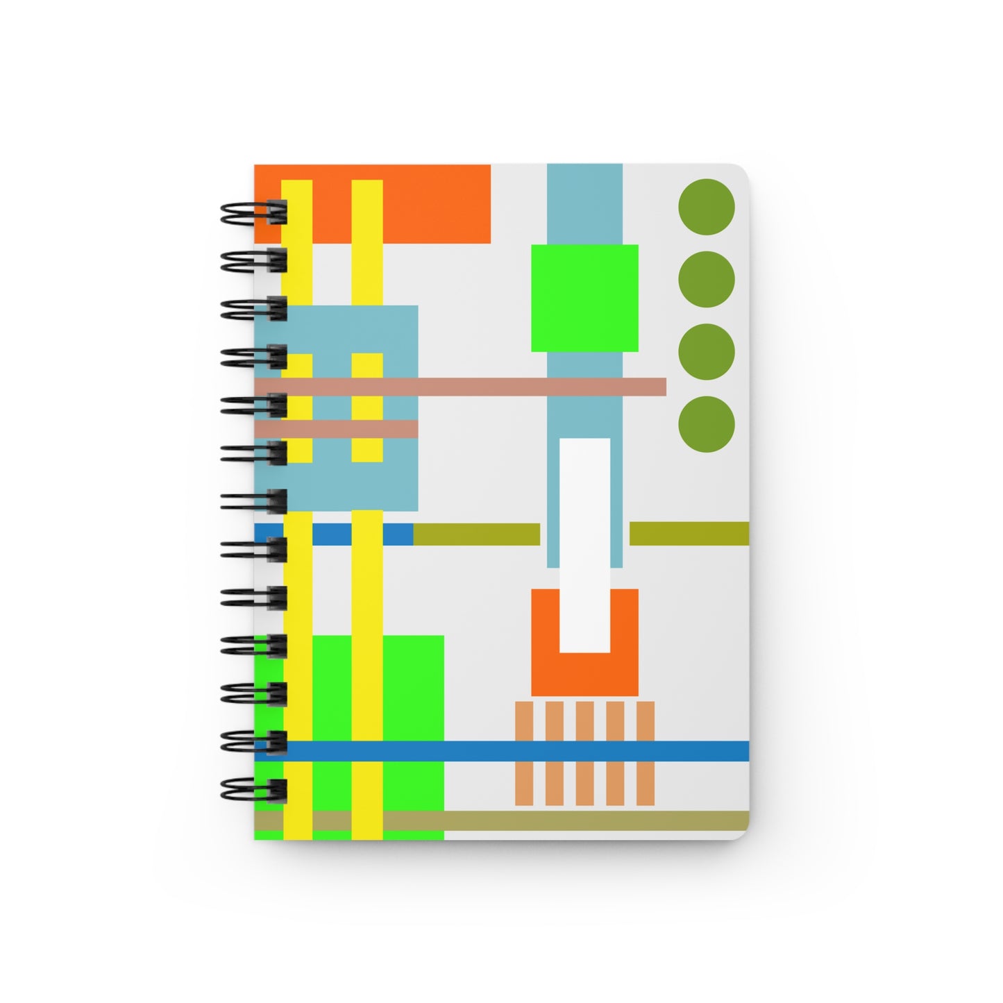 Cozy Geometric Abstract Spiral Notebook