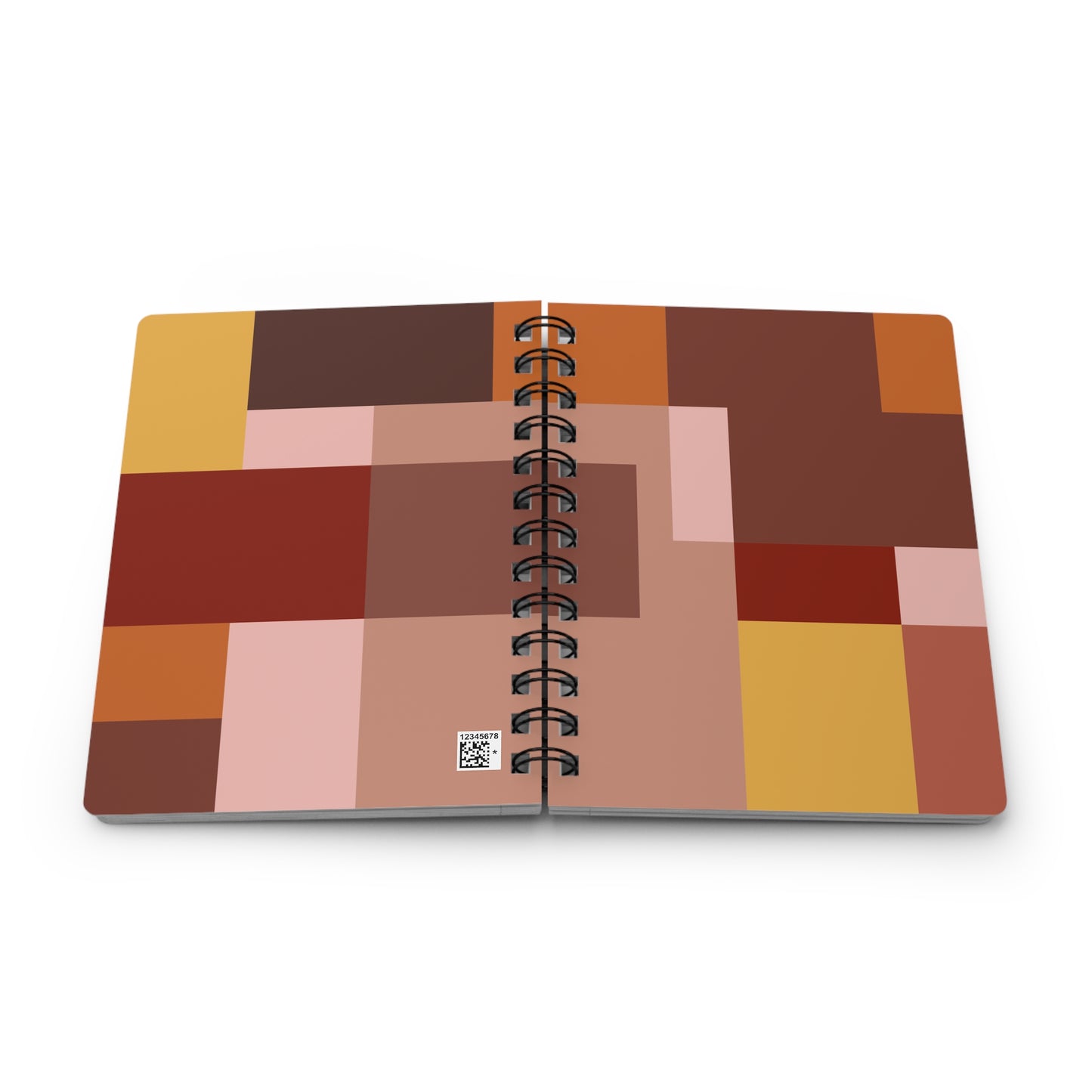 Warm Earth Tones Geometric Spiral Notebook | Abstract Mid-Century Modern Journal