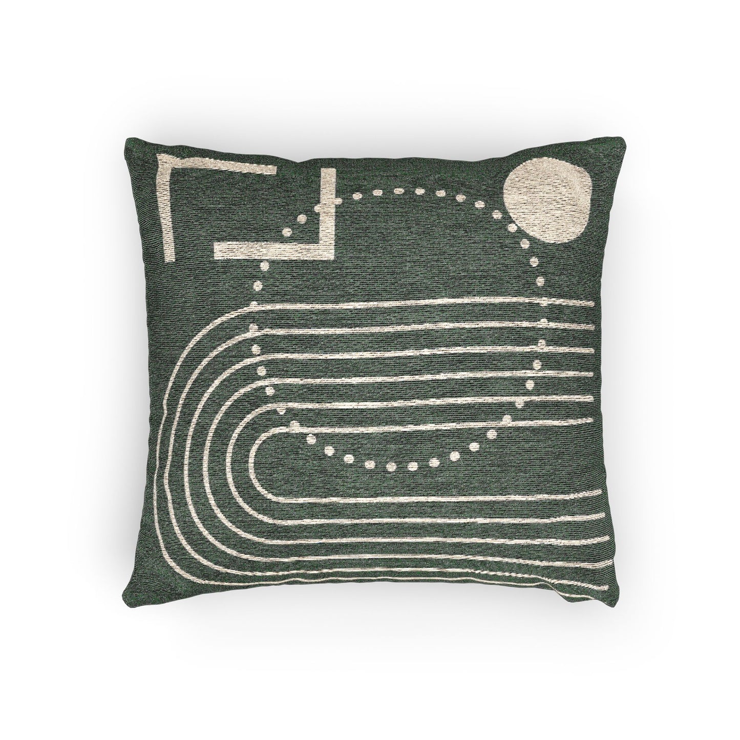 Monochrome Arc – Geometric Woven Throw Pillow