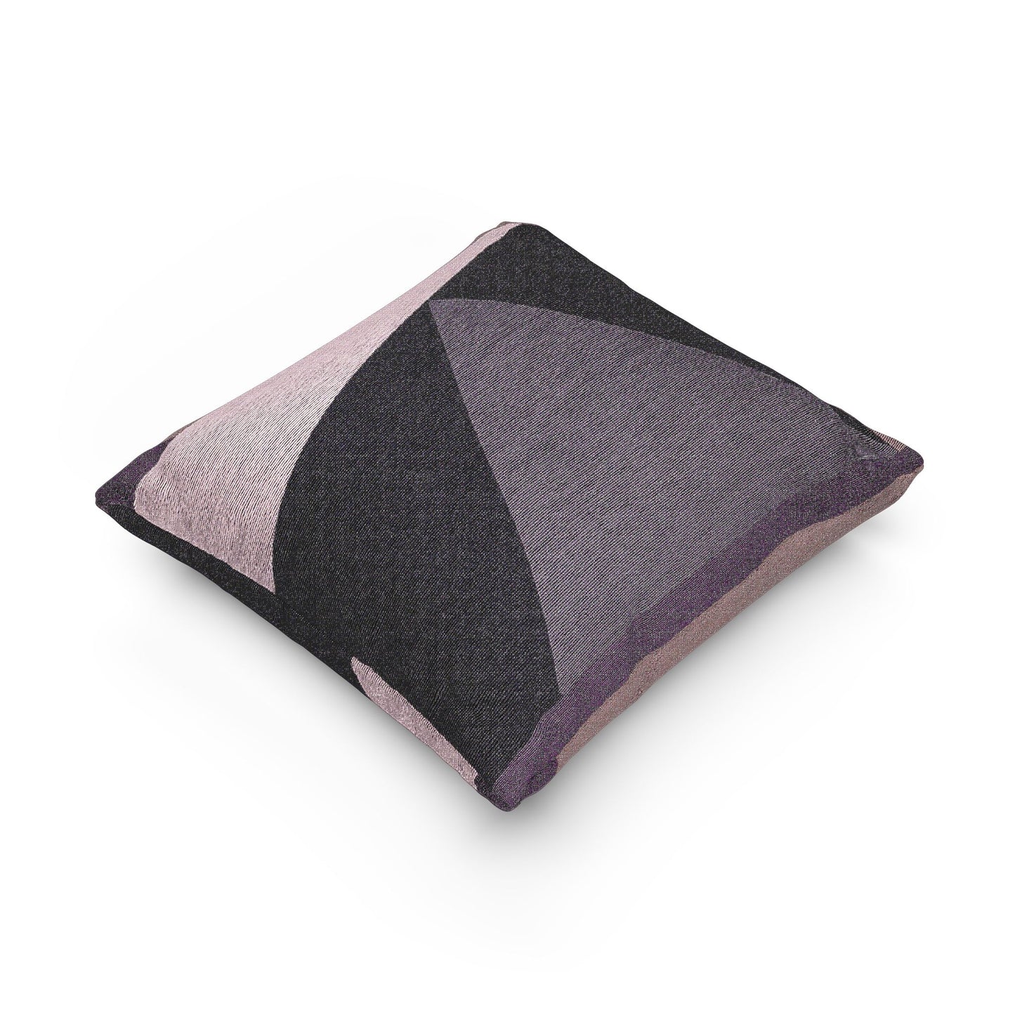 Modern Geometric Tri-Block Throw Pillow – Gray & Pink Accent Cushion