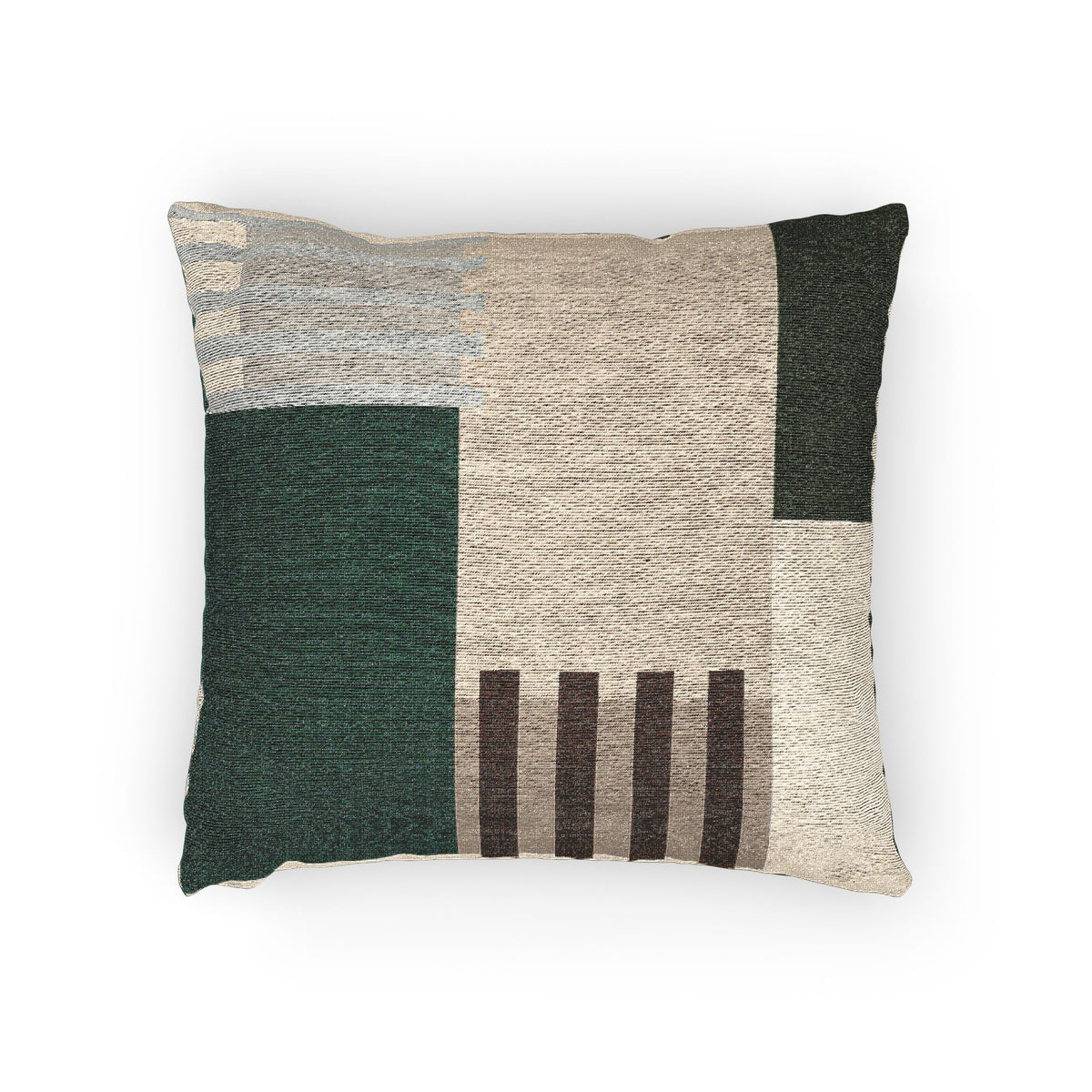 Earthy Geometric Throw Pillow – Modern Textured Accent