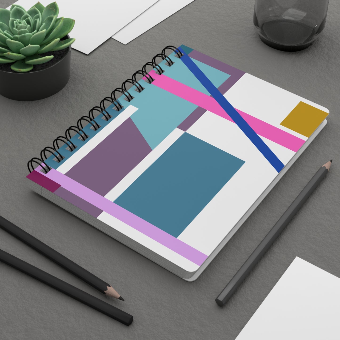Chromatic Grid Spiral Notebook
