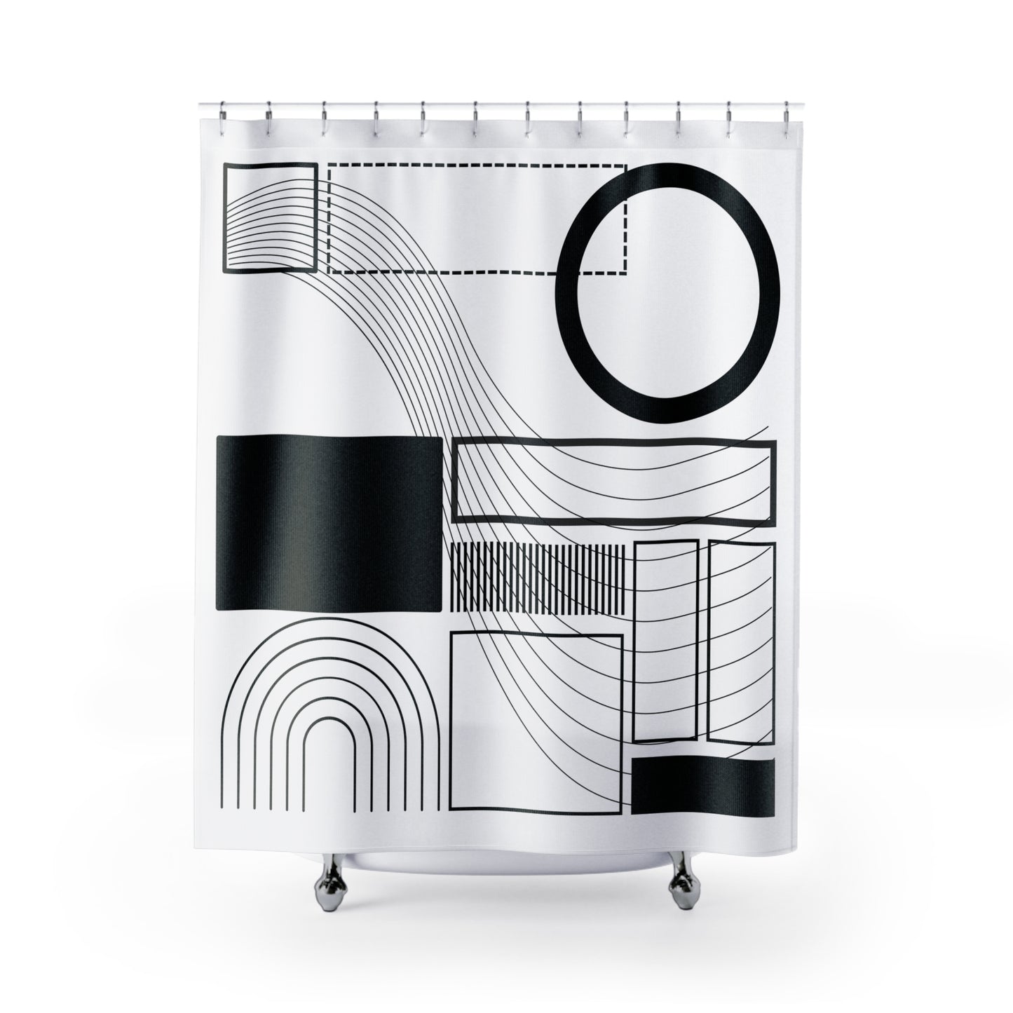 Linear Minimalism – Geometric Shower Curtain