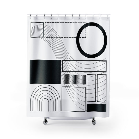 Linear Minimalism – Geometric Shower Curtain