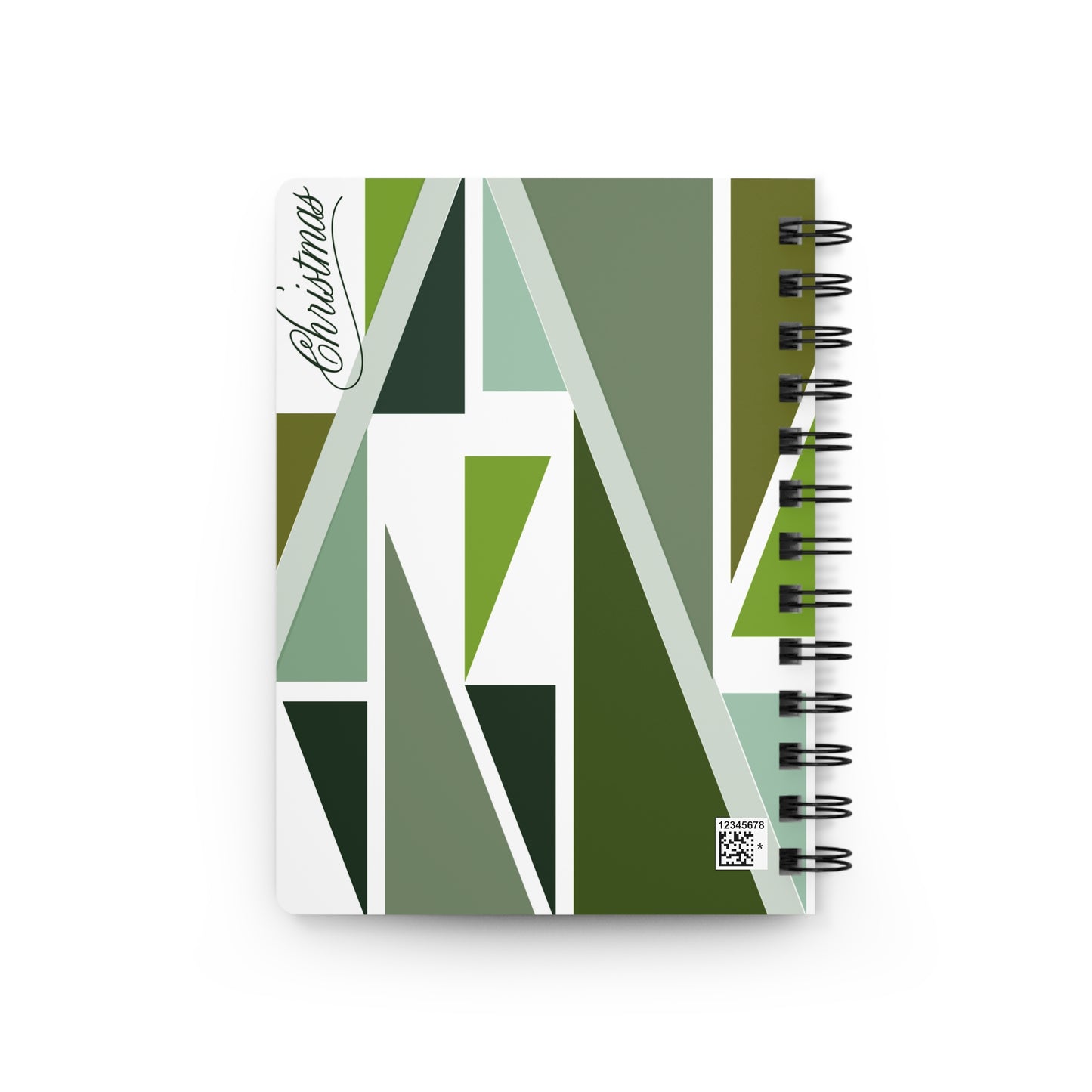 Mid-Century Modern Geometric Christmas Tree Spiral Notebook