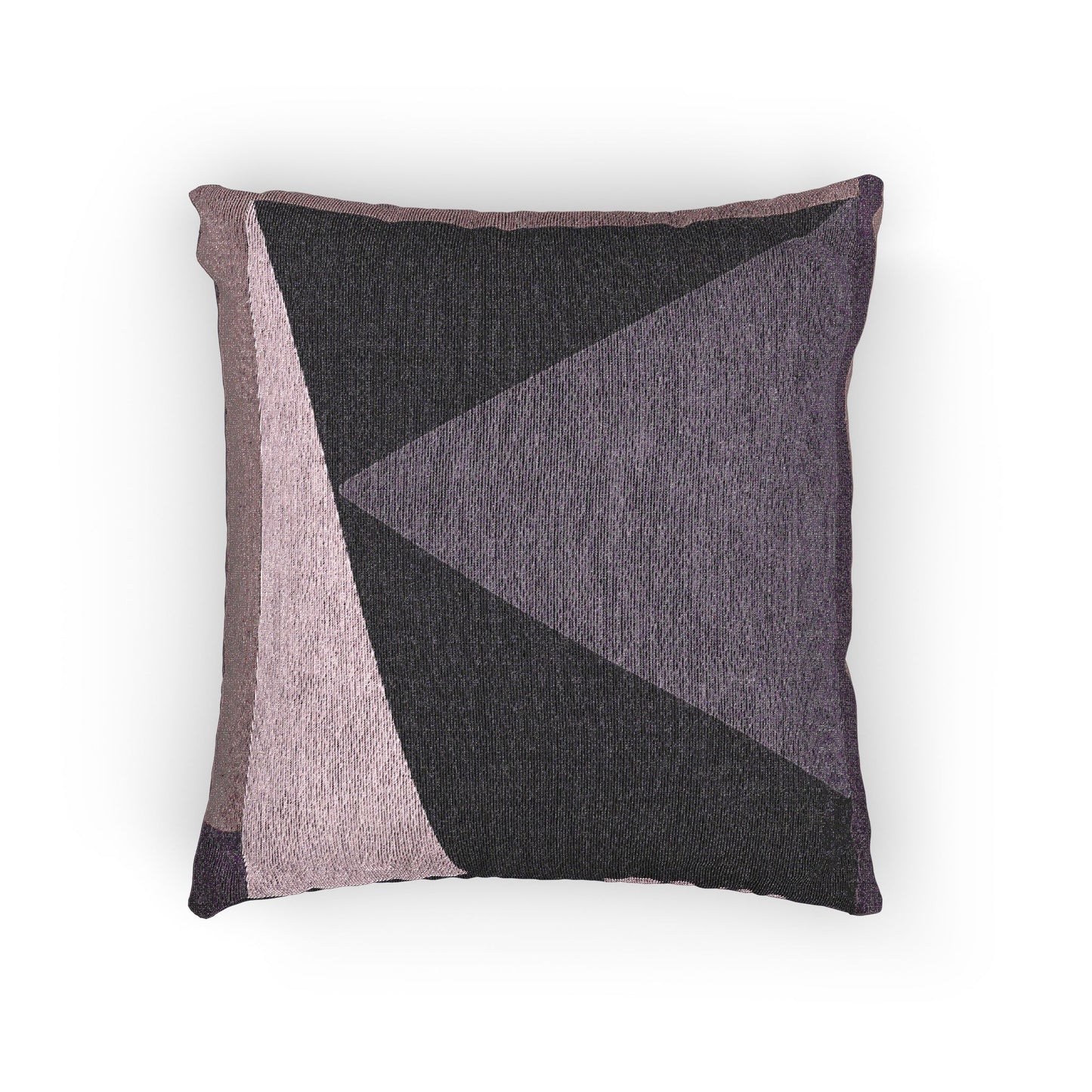 Modern Geometric Tri-Block Throw Pillow – Gray & Pink Accent Cushion