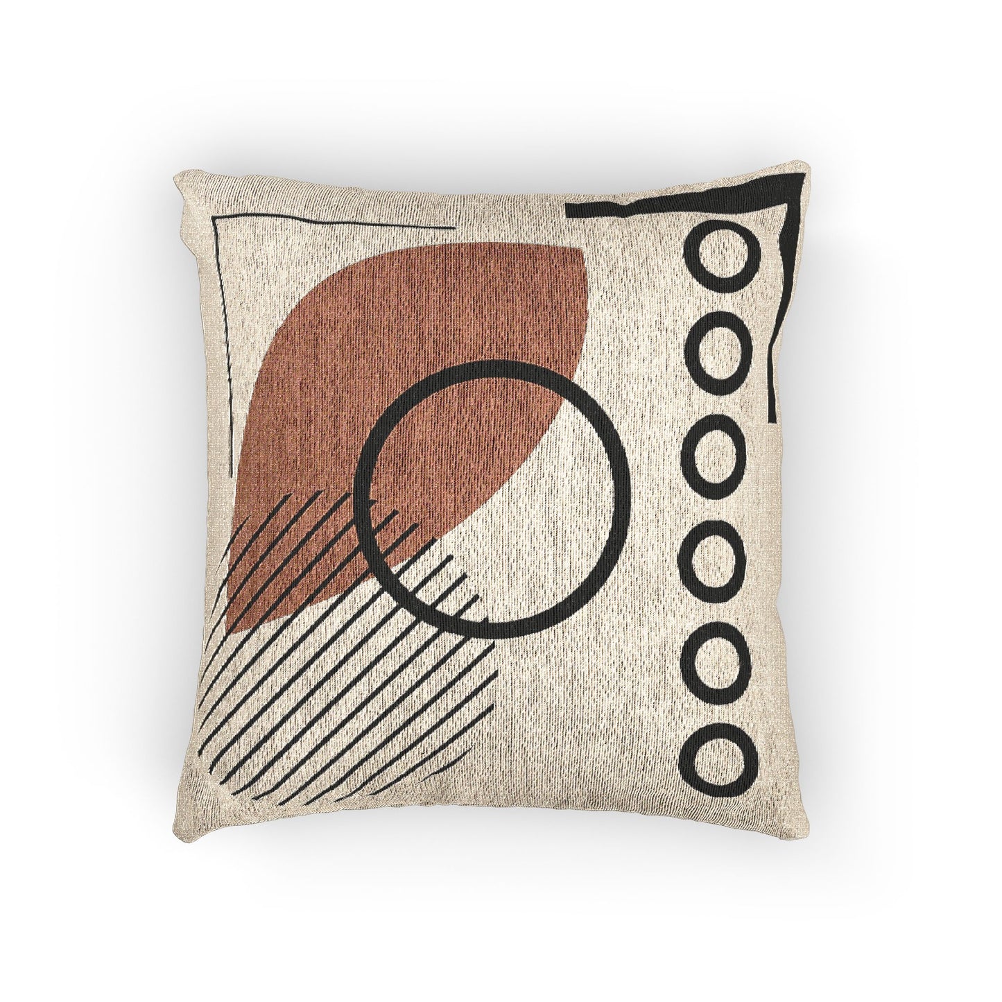 Golden Leaf – Geometric Woven Throw Pillow