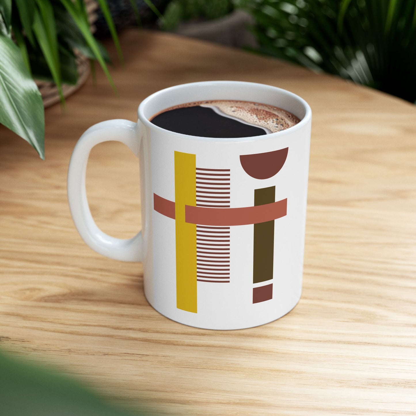 Modern Abstract Ceramic Mug – Bold Geometry Meets Everyday Elegance