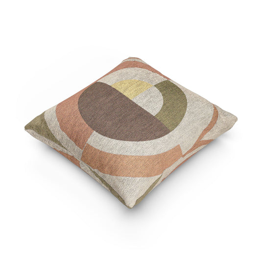 Ochre Sun Mandala Throw Pillow
