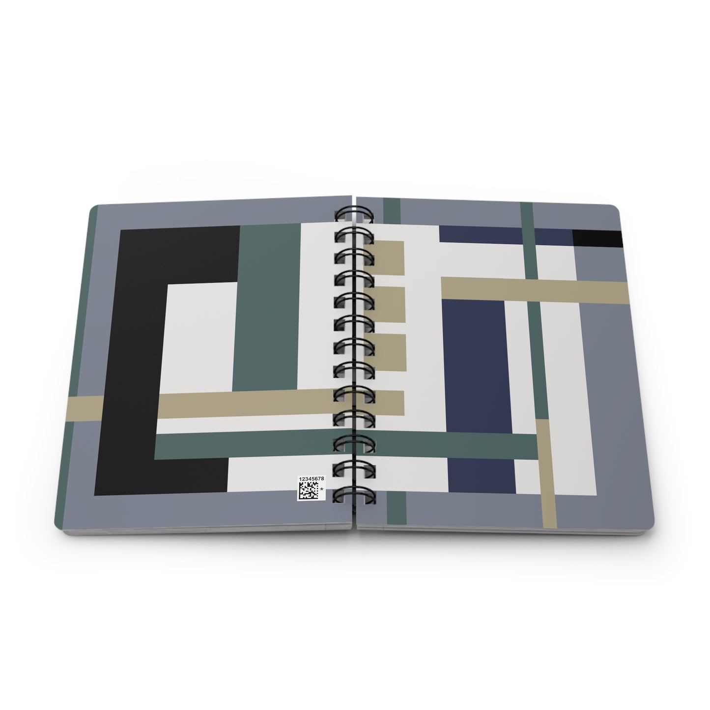 Muted Blocks & Lines Spiral Notebook