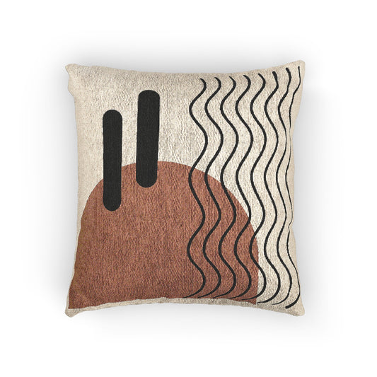 Molten Waves – Geometric Woven Throw Pillow