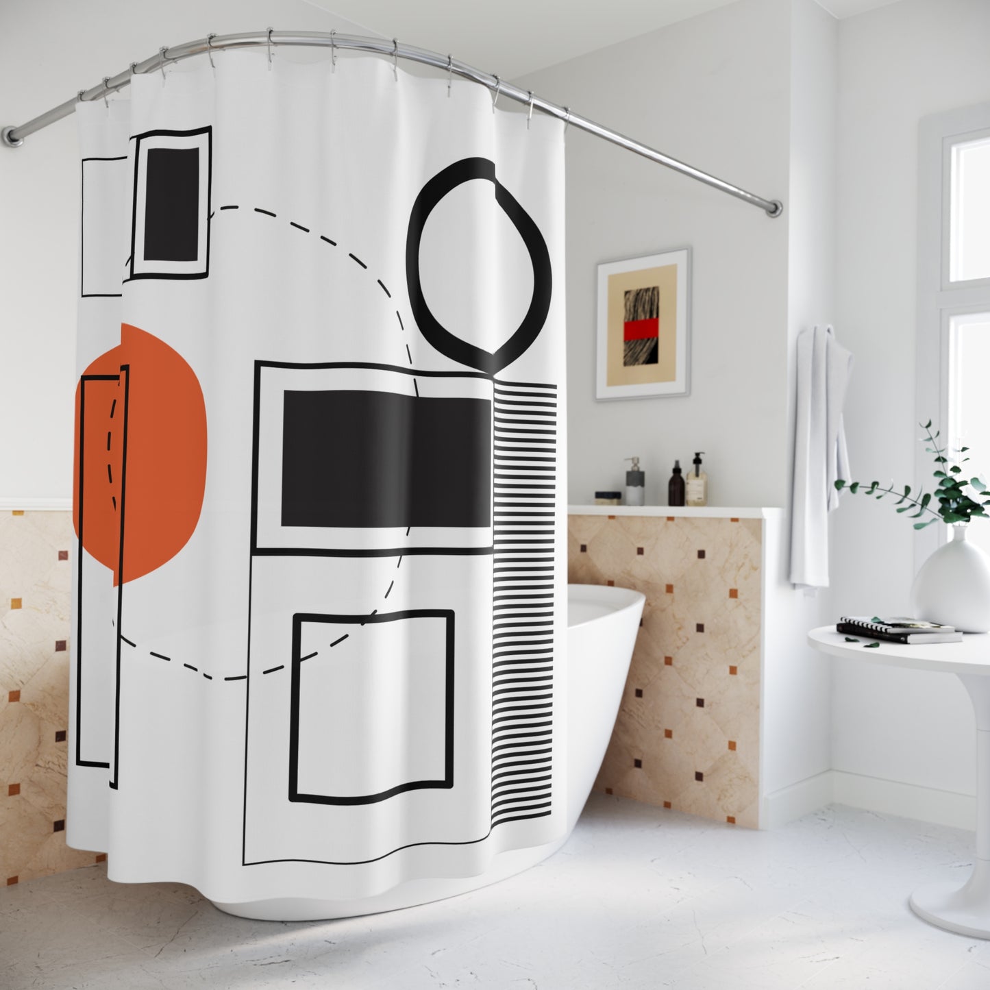 Modern Abstract Geometry – Shower Curtain