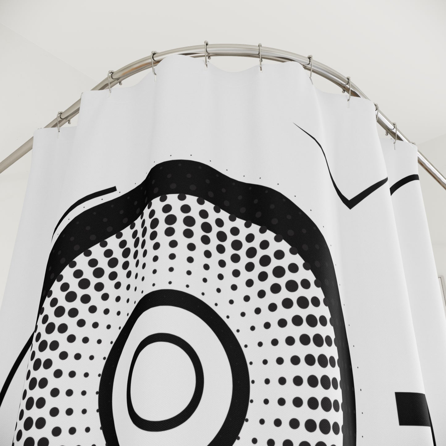 Modern Halo – Black Geometric Shower Curtain